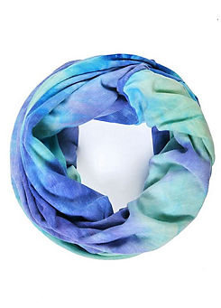 Ocean Blue Tie Dye Effect Boho Snood Scarf/Hat by Intrigue