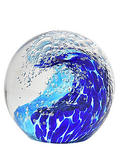 Ocean Wave Paperweight Glass Ornament  by Objets D’art