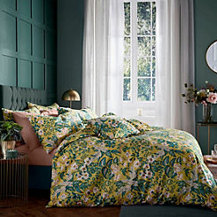 Ochre Cotswold Floral 180 Thread Count Duvet Cover Set by Amanda Holden