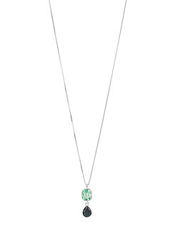 Octagon & Teardrop Shaped Drop Pendant with Emerald Crystal by Fiorelli