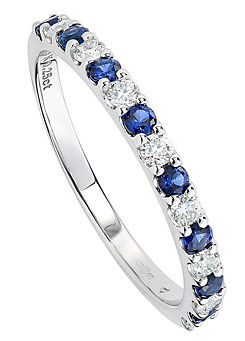 Odette 9ct Gold Created Sapphire & 0.25ct Lab Grown Diamond Eternity Ring by Created Brilliance