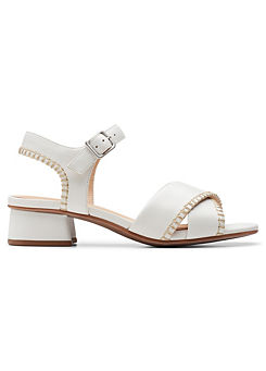 Off White Leather Serina35 Cross Sandals by Clarks