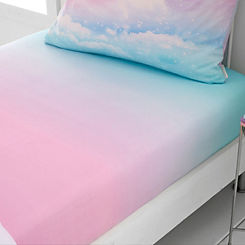 Ombre Rainbow Clouds Fitted Sheet by Catherine Lansfield
