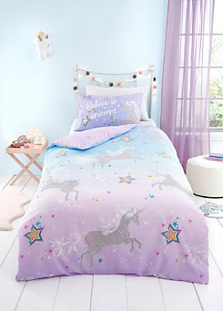 Ombre Unicorn Glow in the Dark Duvet Cover Set by Bedlam