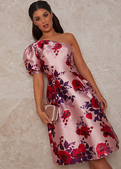 pink floral occasion dress