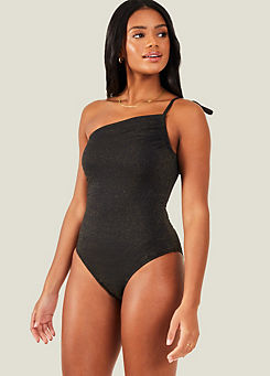 One Shoulder Shimmer Swimsuit by Accessorize