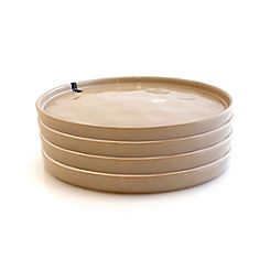 Organic Set of 4 Cream 27cm Dinner Plates by Jomafe