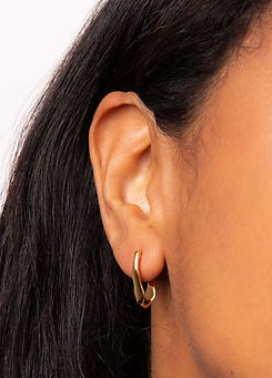 Organic Wave Hoop Earrings with Yellow Gold Plating by Fiorelli