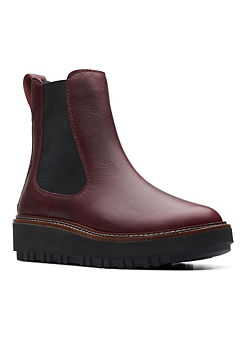 Orianna W Up Burgundy Leather Boots by Clarks