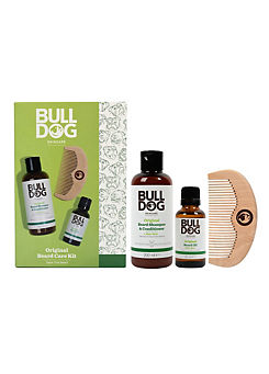 Original Beard Care Kit - Beard Shampoo & Condition 200ml, Beard Oil 30ml & Wooden Comb by Bulldog