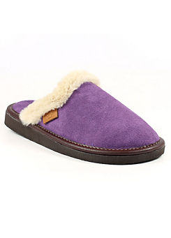 Otto Purple Suede Slippers by Lazy Dogz