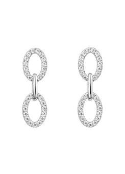Oval Link Drop Earrings with Cubic Zirconia by Fiorelli