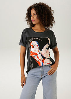 Oversized Printed T-Shirt by Aniston