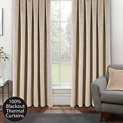 Oxford Thermal Blackout Velvet Pencil Pleat Curtains by Tyrone