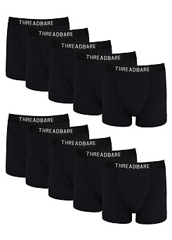 Pack of 10 Hipster Boxer Shorts by Threadbare