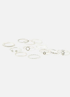 Pack of 12 Crystal Rings by Accessorize