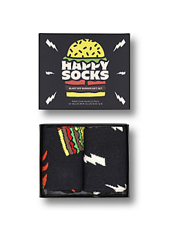Pack of 2 Blast Off Burger Socks Gift Set by Happy Socks