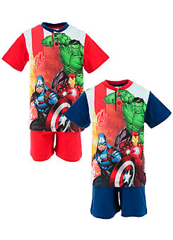Pack of 2 Button T-Shirt Pyjama Sets by Avengers