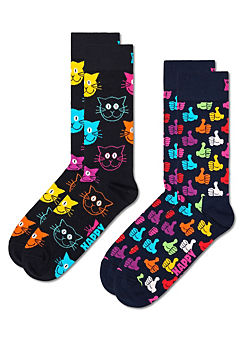 Pack of 2 Classic Cat Socks by Happy Socks