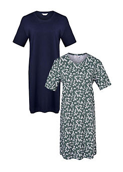 Pack of 2 Cotton Nightdresses by Cotton Traders