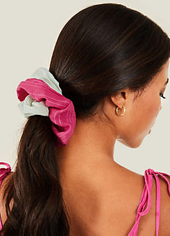 Pack of 2 Crinkle Scrunchies by Accessorize