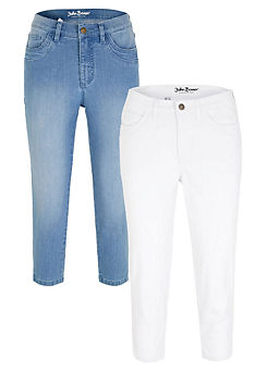 Pack of 2 Cropped Jeans by bonprix