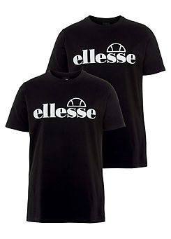 Pack of 2 Fuenti Logo Print T-Shirts by Ellesse