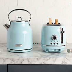 Pack of 2 Heritage Turquoise 1.7Lt Kettle & 2 Slice Toaster by Haden