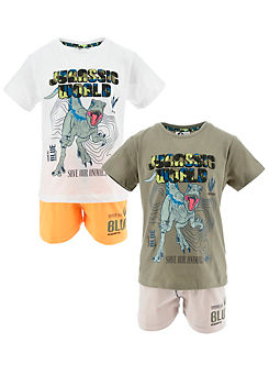 Pack of 2 Jurassic World Kids T-Shirt & Shorts Set