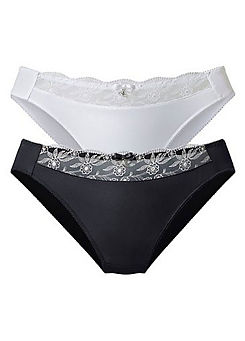 Pack of 2 Lace Trim Briefs by Nuance
