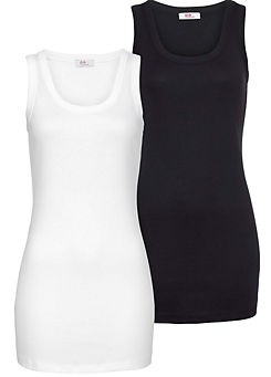 Pack of 2 Long Length Vest Tops by FlashLights