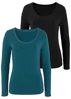 Pack of 2 Long Sleeve T-Shirts by Vivance