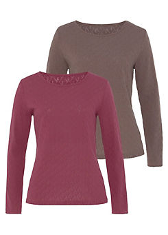 Pack of 2 Long Sleeve Tops by Vivance
