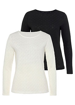 Pack of 2 Long Sleeve Tops by Vivance
