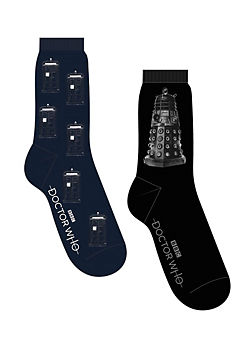 Pack of 2 Officially Licensed Men’s Socks by Doctor Who