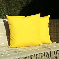 Pack of 2 Outdoor Yellow Cushions by FURN