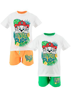 Pack of 2 Paw Patrol Jungle Pups Kids T-Shirt & Shorts Set