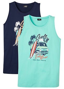 Pack of 2 Printed Tank Tops by bonprix