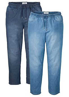 Pack of 2 Pull On Jeans by bonprix