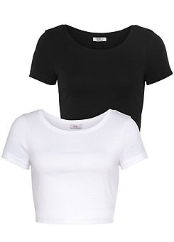 Pack of 2 Short Sleeve Crop Tops by FlashLights