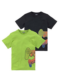 Pack of 2 Short Sleeve Printed T-Shirts by Kidsworld