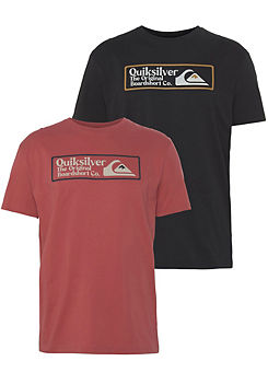 Pack of 2 Square Biz Short Sleeve T-Shirts by Quiksilver