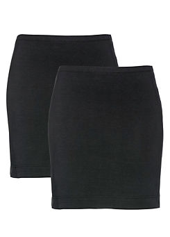 Pack of 2 Stretch Mini Skirts by bonprix
