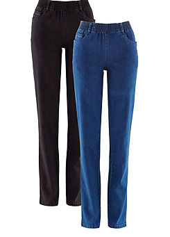 Pack of 2 Stretch Trousers by bonprix