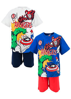 Pack of 2 T-Shirt Pyjama Sets by Avengers