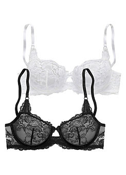 Pack of 2 Underwired Balconette Bra by Petite Fleur