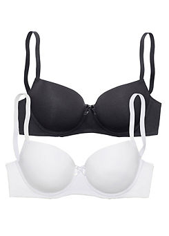 Pack of 2 Underwired Balconette Bras by Petite Fleur