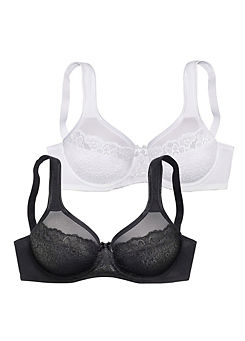 Pack of 2 Underwired Minimiser Bras by Petite Fleur