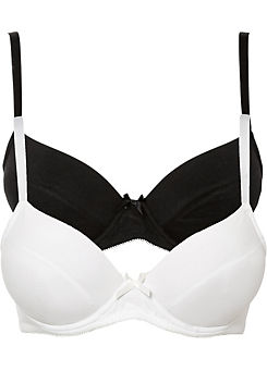 Pack of 2 Underwired Push-Up Bras by bonprix