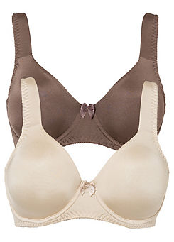 Pack of 2 Underwired T-Shirt Bras by bonprix